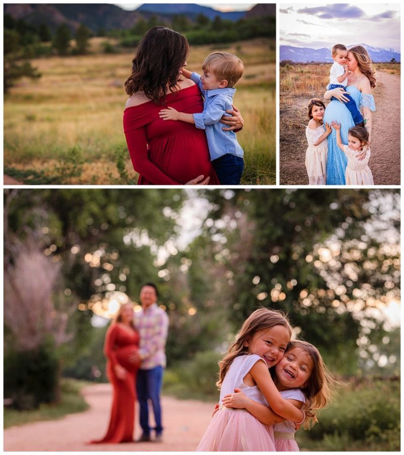 Schedule maternity pictures when siblings are happy bump pictures with siblings