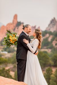 Elopement at sunrise in Garden of the Gods
