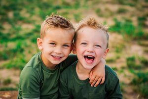 little boys giggling
